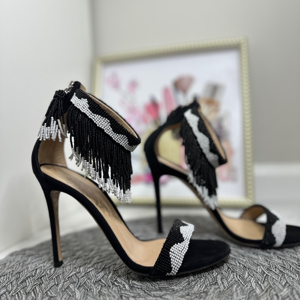 Gianvito Rossi Beaded And Suede heels. - Picture 3 of 14